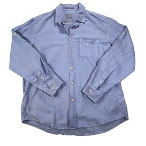 Tasso Elba Island Linen Cotton Button Up Roll Tab Long Sleeve Shirt‎ L